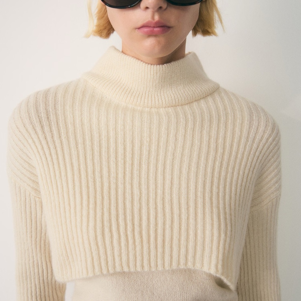 Mango COMBINED HIGH COLLAR SWEATER